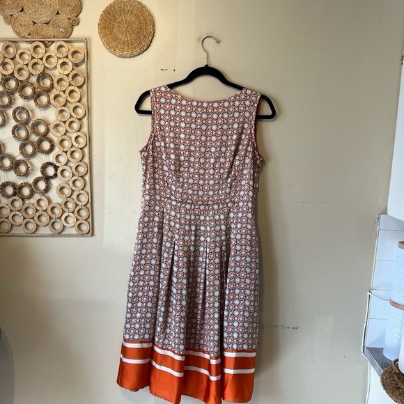 Jones New York polyester orange size 6 midi flare dress - Picture 4 of 8